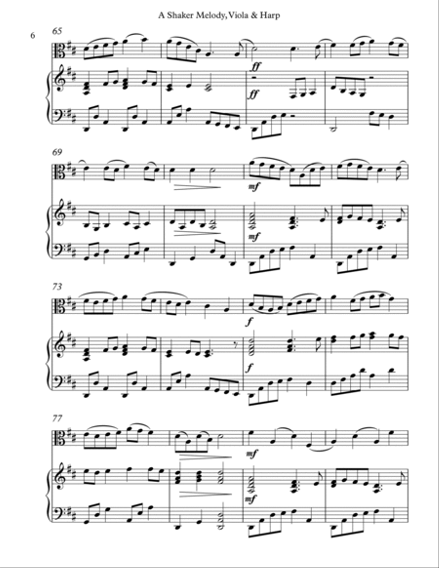 A Shaker Melody, Duet for Viola & Harp image number null