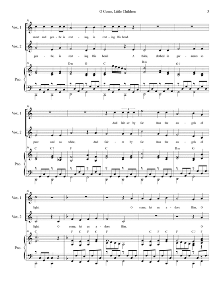 O Come, Little Children with O Come, All Ye Faithful (2-part Children's Choir) image number null