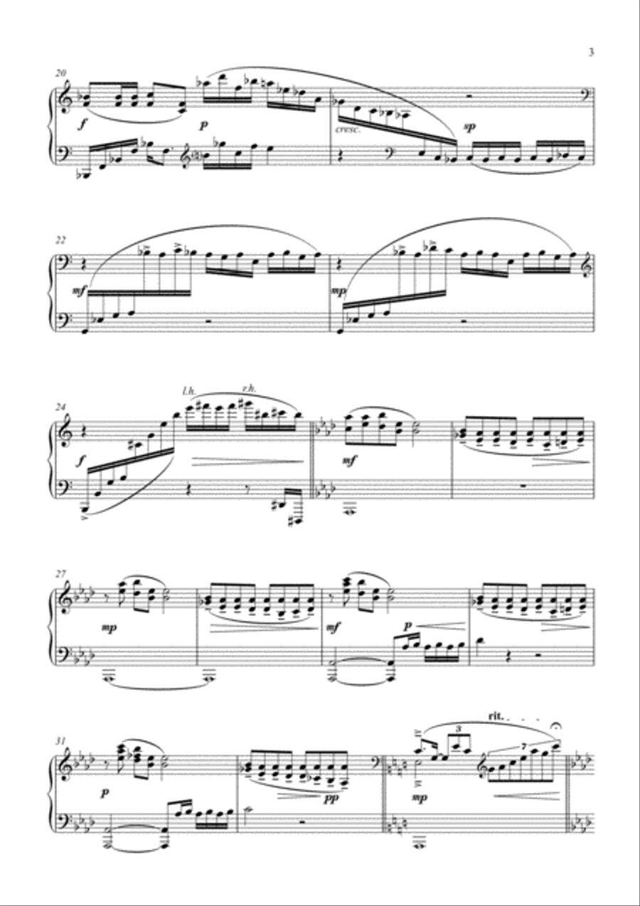 Rhaeadr Piano Solo scores gallery preview page 3