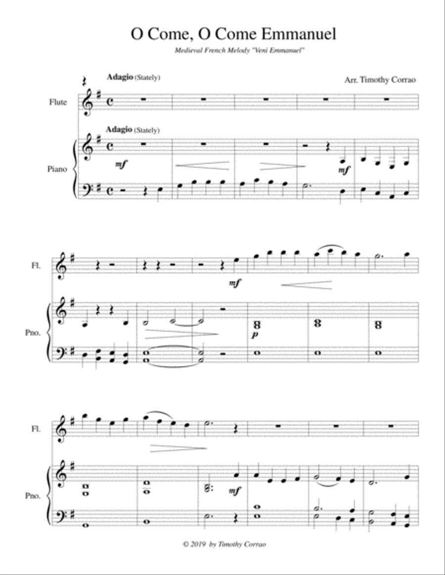O Come, O Come Emmanuel Flute scores gallery preview page 2