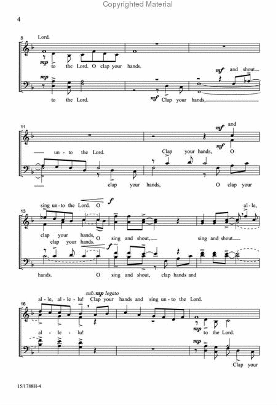 O Clap Your Hands 4-Part scores gallery preview page 3