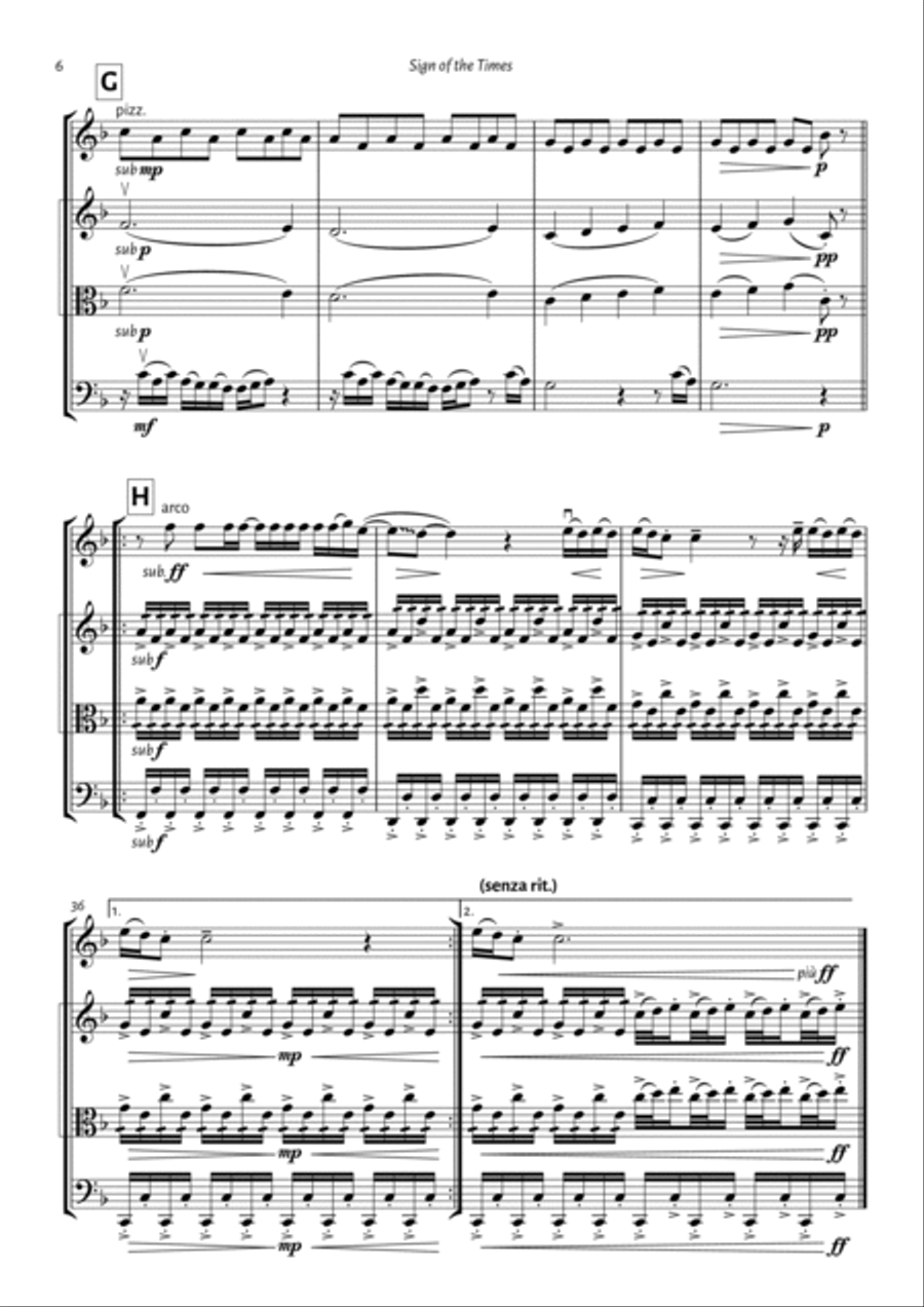 Sign Of The Times String Trio scores gallery preview page 6