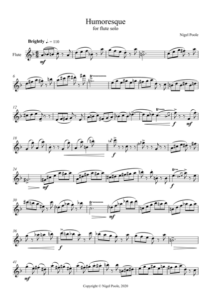 Humoresque Flute Solo - Digital Sheet Music