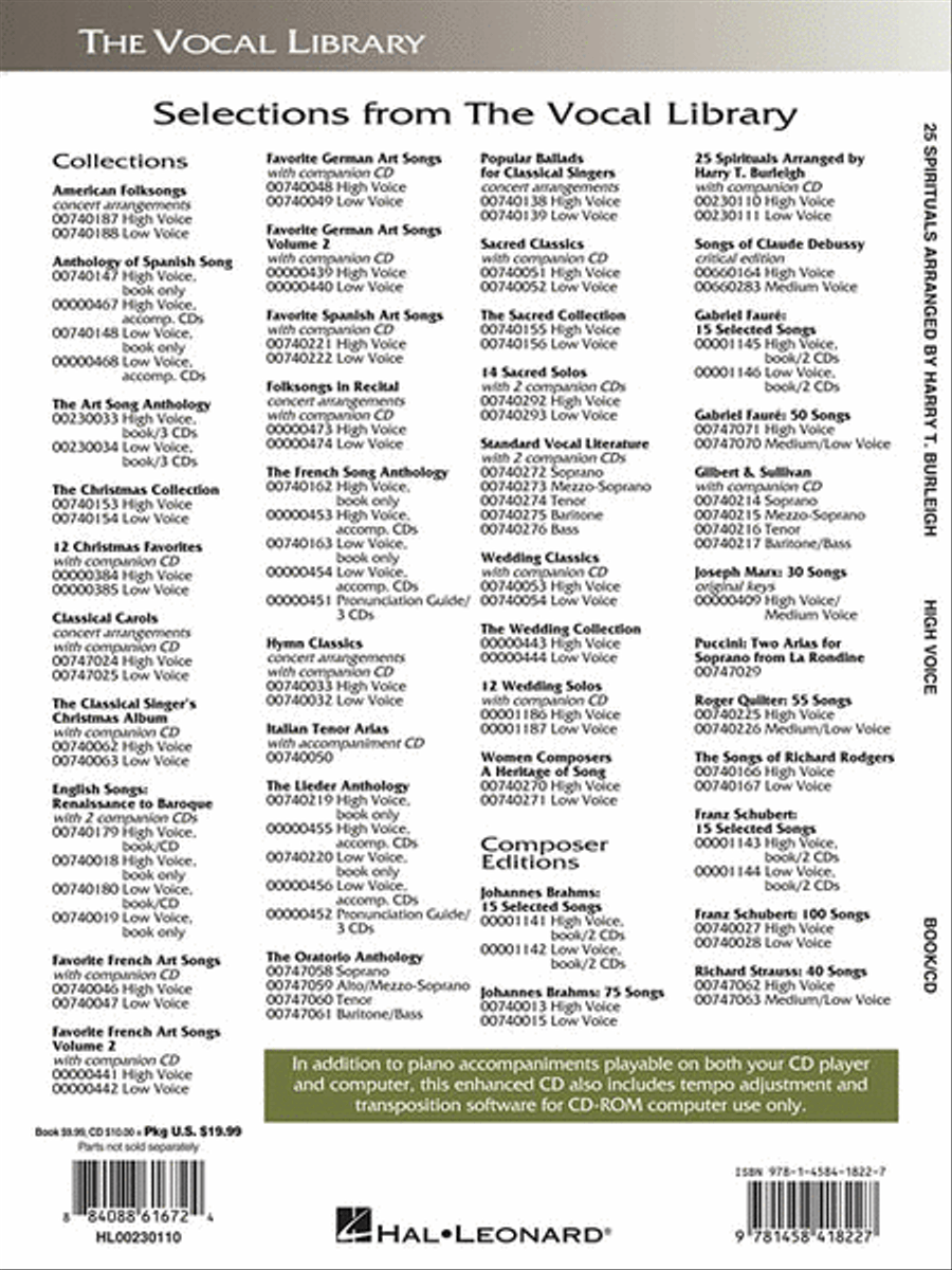 25 Spirituals Arranged by Harry T. Burleigh High Voice scores gallery preview page 3