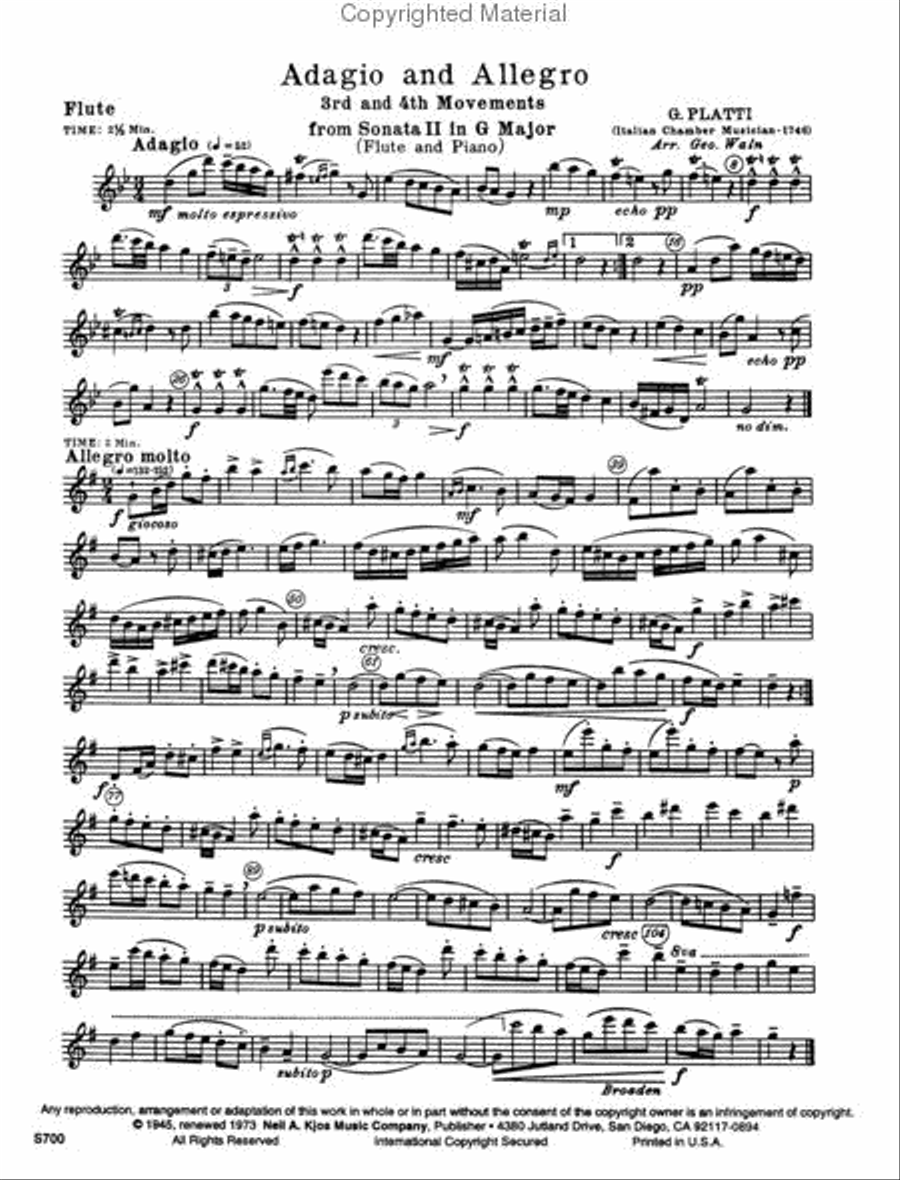 Adagio and Allegro Flute Solo scores gallery preview page 2