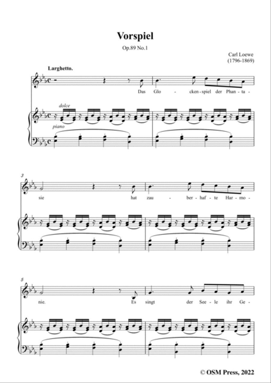 Loewe-Vorspiel(Das Glockenspiel der Phantasie),Op.89 No.1,in E flat Major Voice scores gallery preview page 3