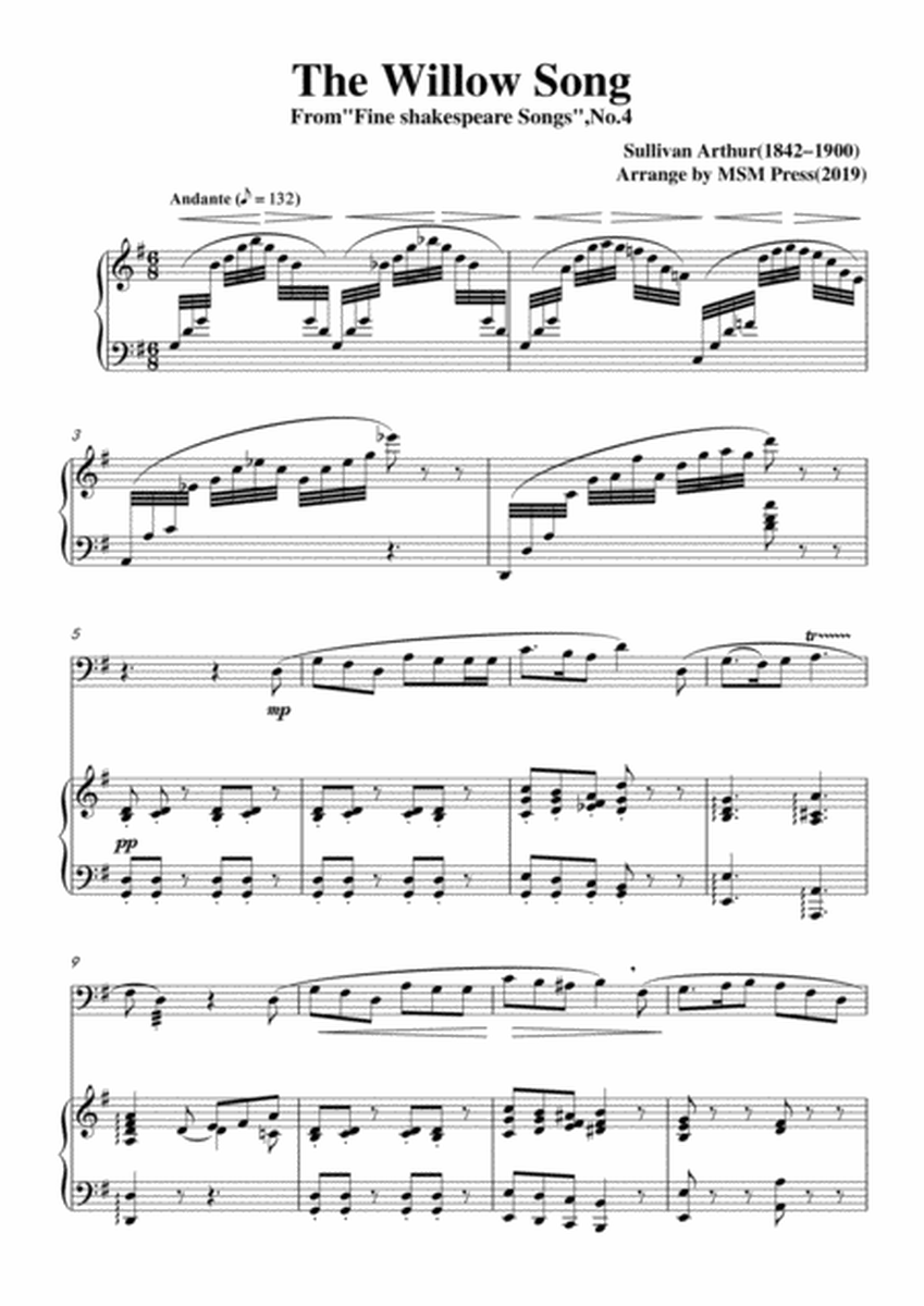 Sullivan-The Willow Song, for Cello and Piano image number null