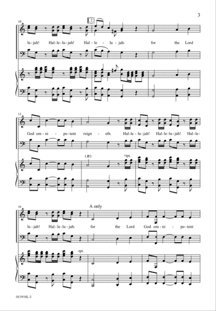 Hallelujah Chorus 3-Part scores gallery preview page 3