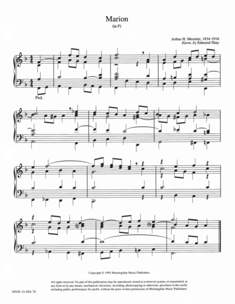 Marion (in F and G) Organ scores gallery preview page 1