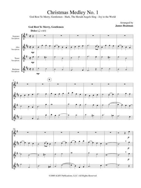 Christmas Medleys for Saxophone Quartet