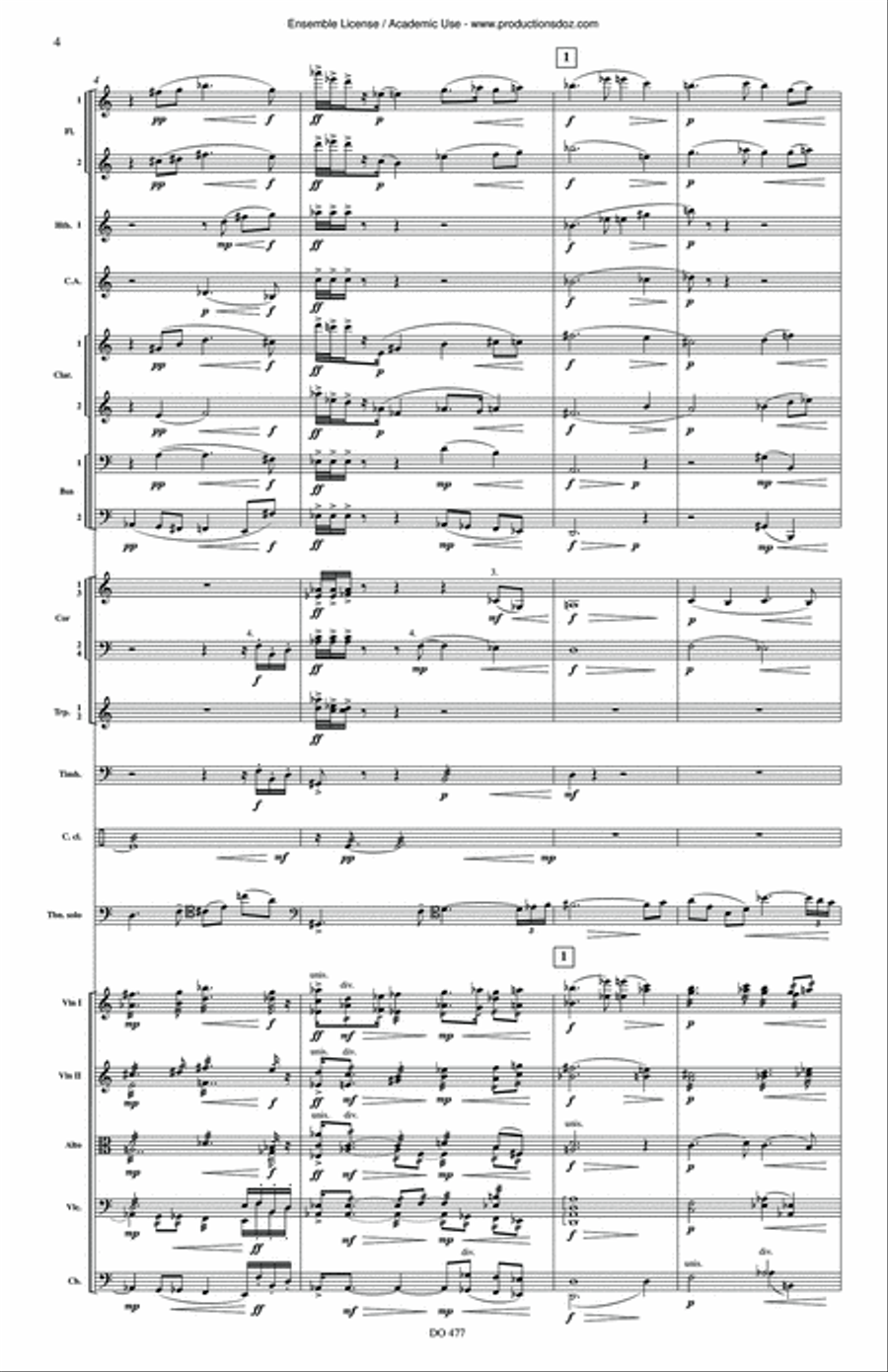 Concerto for trombone op. 57 (score) Orchestra scores gallery preview page 4