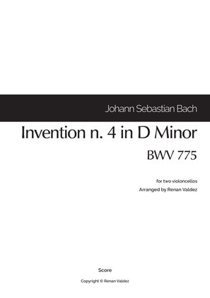 Invention n. 4 in D Minor, BWV 775 (for two violoncellos)