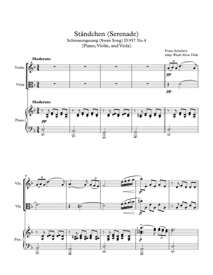Franz schubert store serenade violin