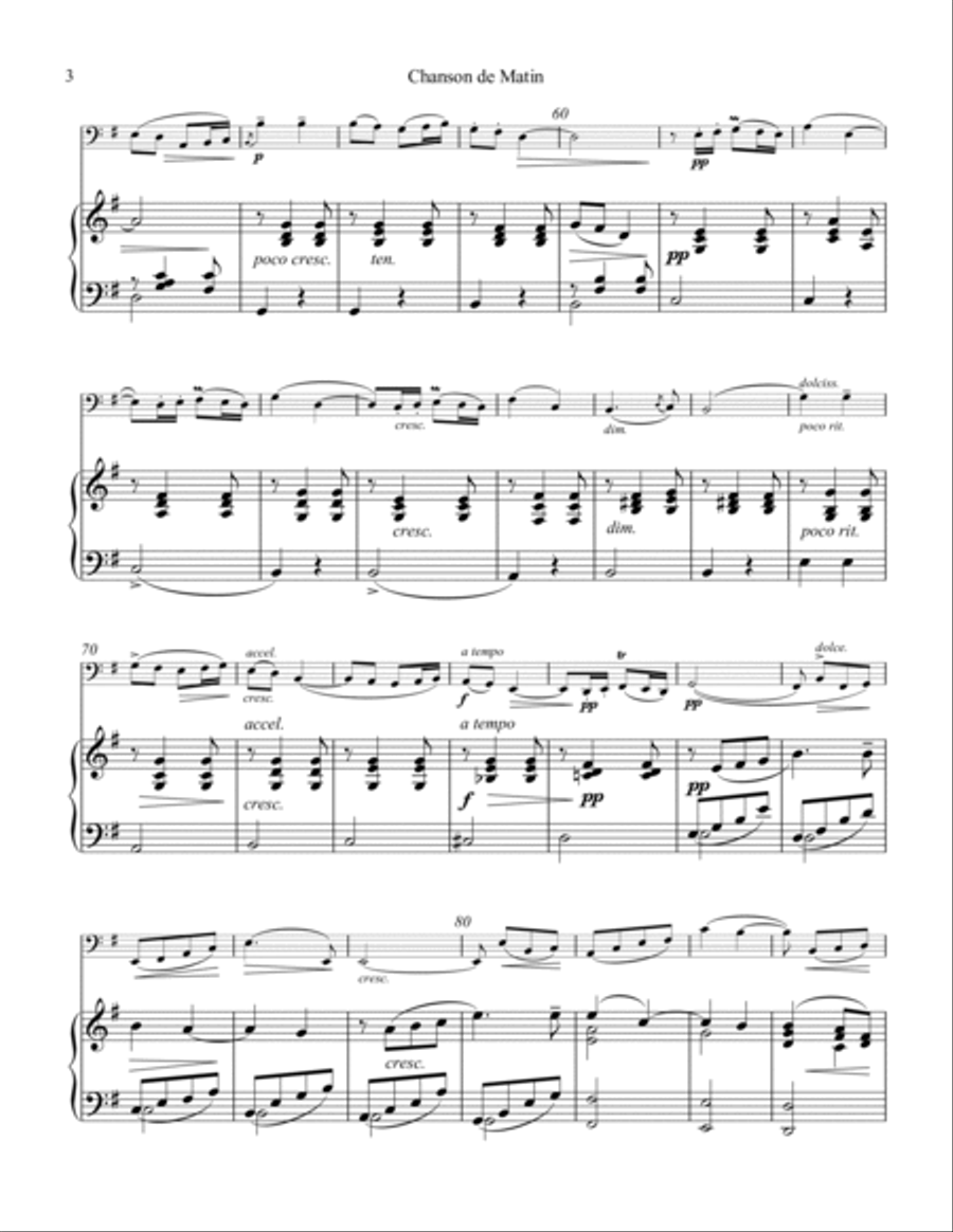 Chanson de Matin Op. 15 for bassoon and piano Chanson de Matin Op. 15 for bassoon and piano Bassoon Solo scores gallery preview page 4