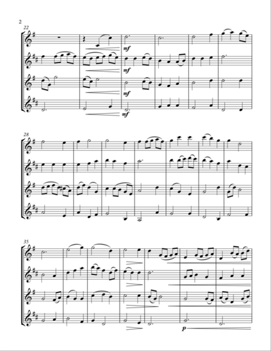 Be Thou My Vision (sax quartet) Saxophone Quartet scores gallery preview page 2