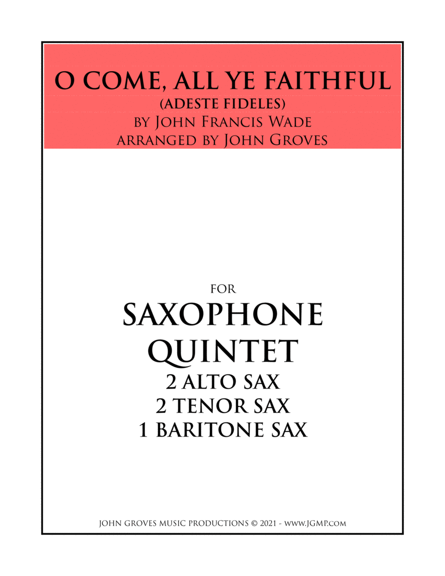O Come, All Ye Faithful - Saxophone Quintet image number null