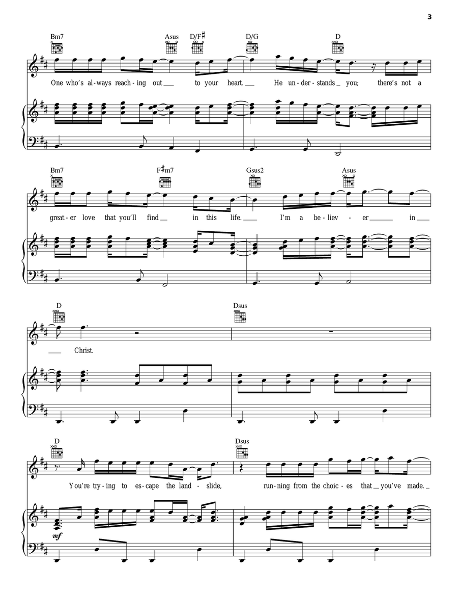 Believer Piano, Vocal, Guitar scores gallery preview page 3