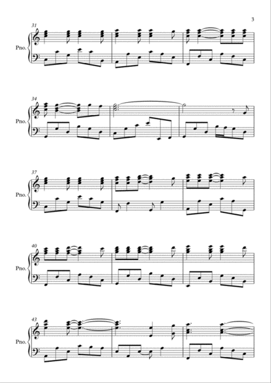 Hallelujah Piano Solo scores gallery preview page 3