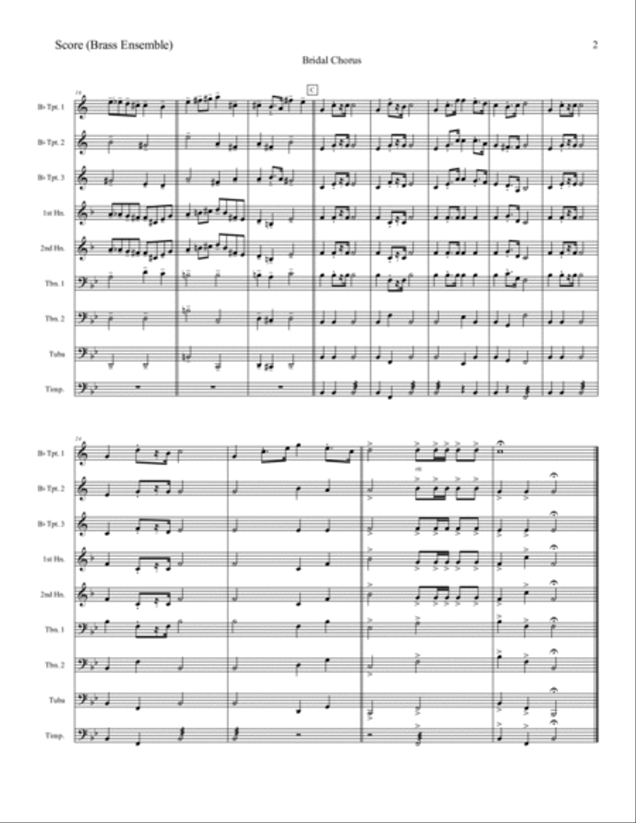 Bridal Chorus Brass Ensemble scores gallery preview page 3