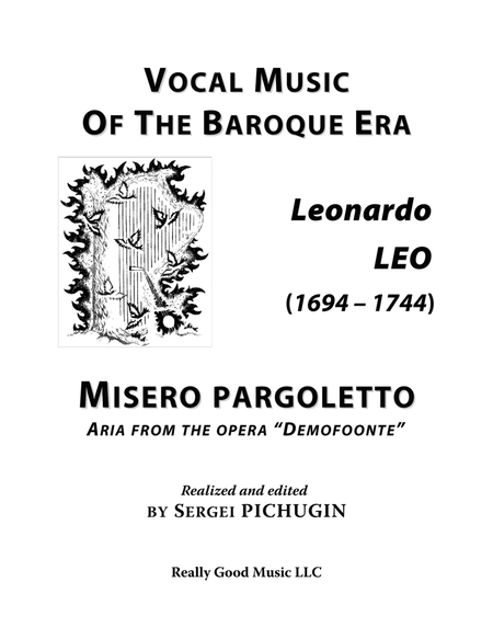 LEO Leonardo: Misero pargoletto, an aria from the opera "Demofoonte", arranged for Voice and Piano ( image number null