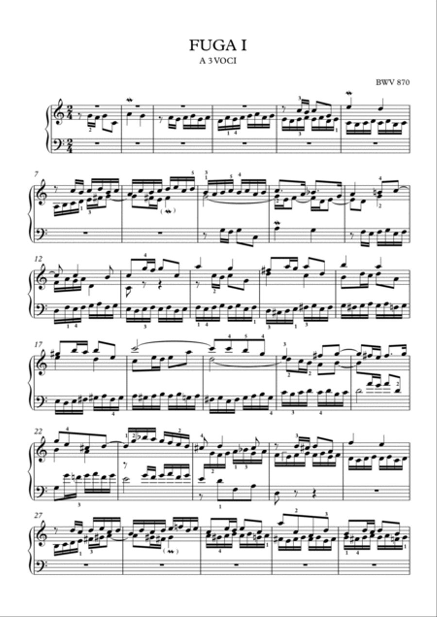 Bach-Fugue I in C Major, BWV 870 Piano Solo scores gallery preview page 2
