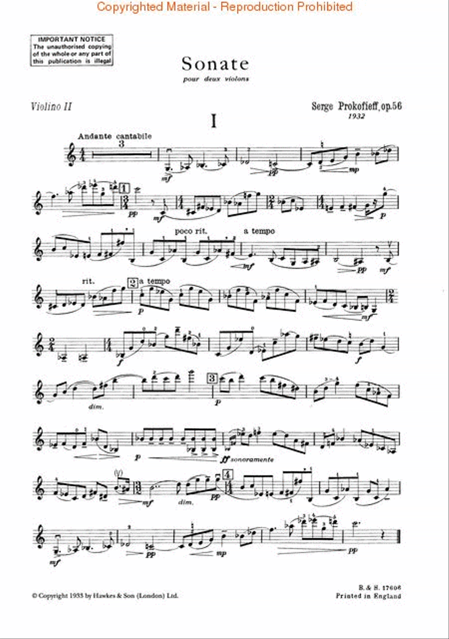 Sonata for 2 Violins, Op. 56 String Duet scores gallery preview page 2
