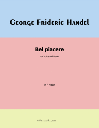 Book cover for Bel piacere,by Handel,in F Major