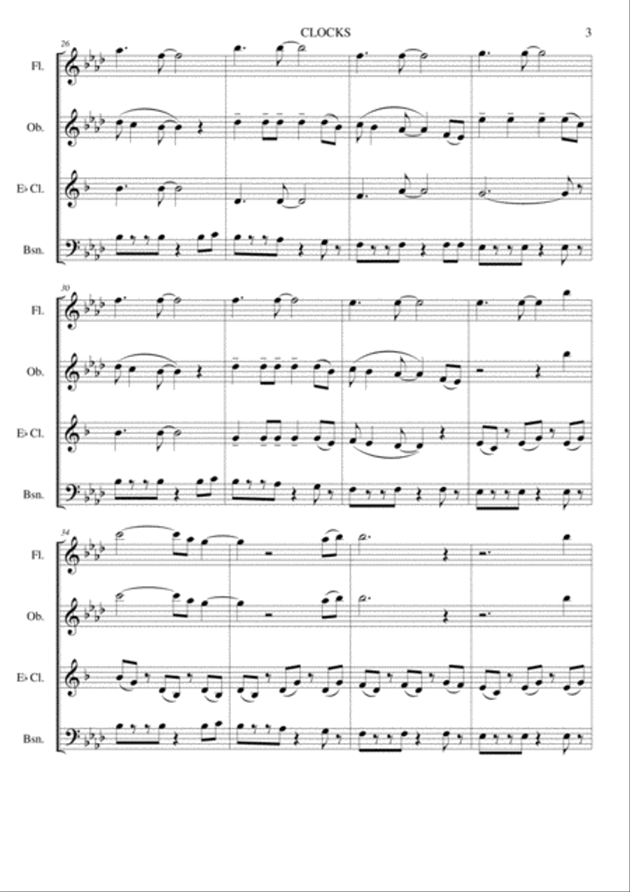 Clocks Clocks Woodwind Quartet scores gallery preview page 4
