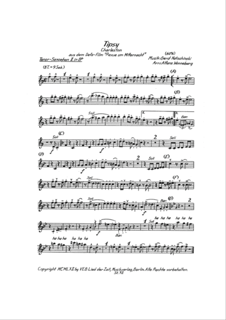 Tipsy Tipsy Tenor Saxophone scores gallery preview page 5