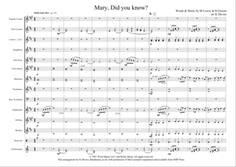 Mary, Did You Know? Brass Ensemble scores gallery preview page 1