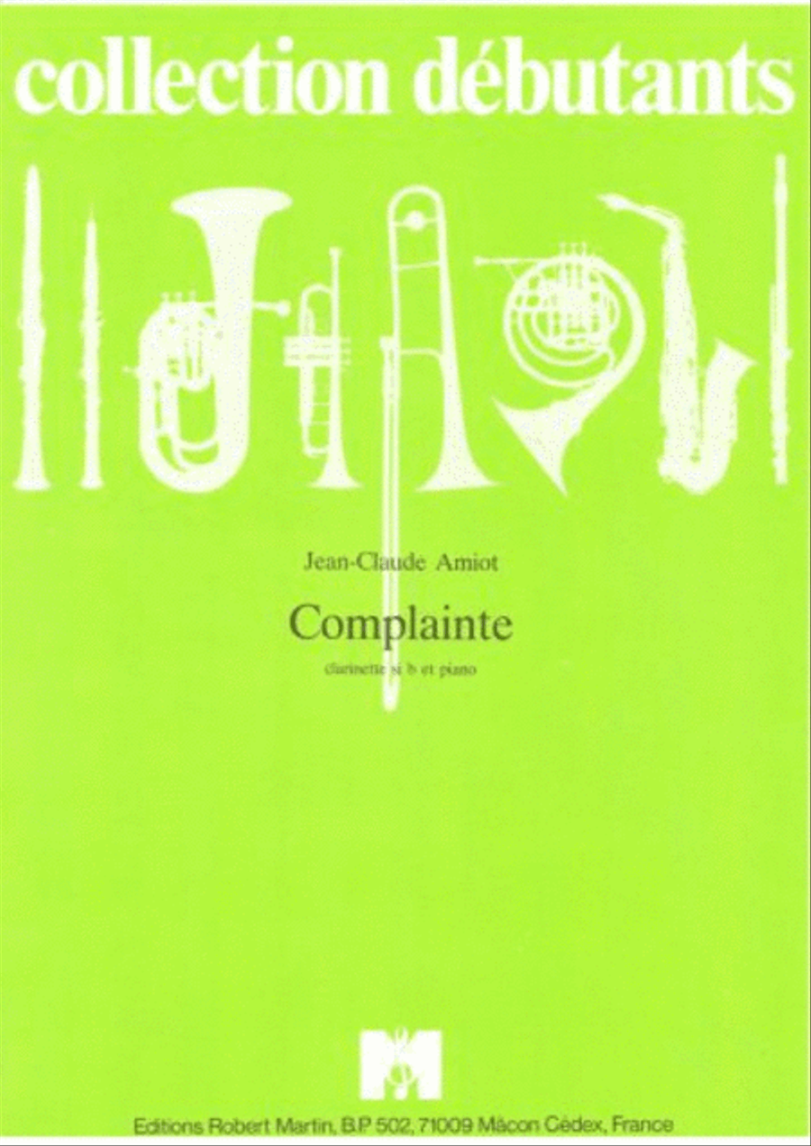Complainte Clarinet Solo scores gallery preview page 1