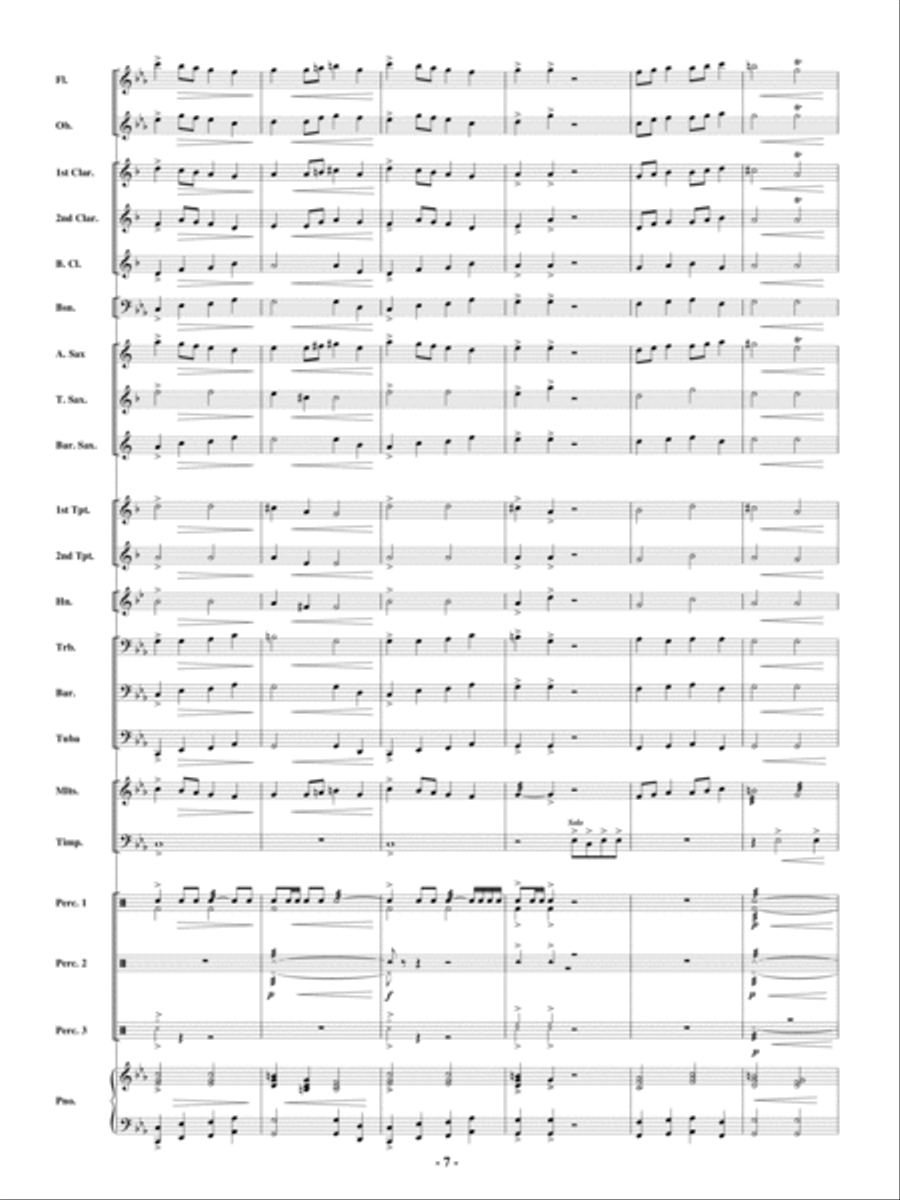 Abominable Snowman Chase Concert Band scores gallery preview page 6