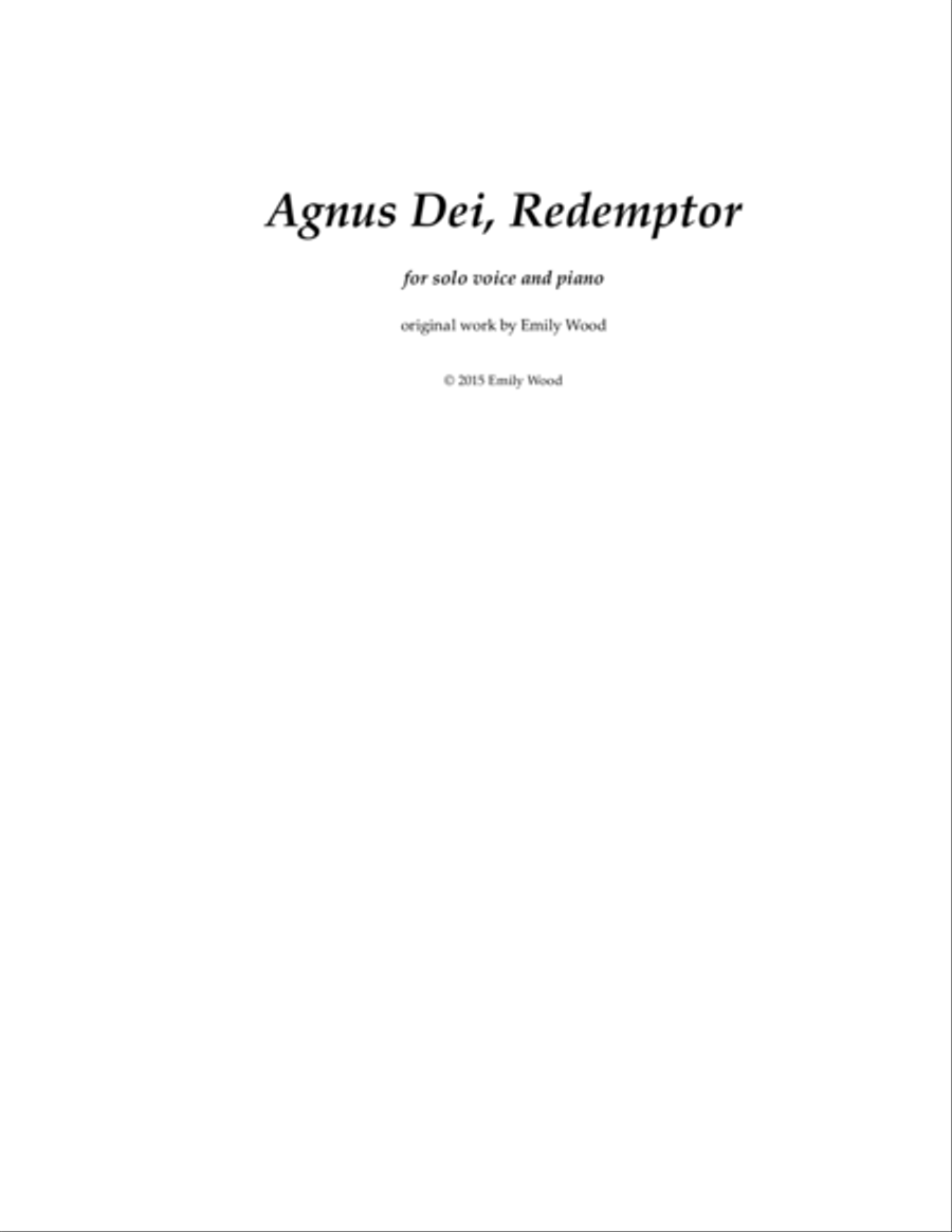 Agnus Dei, Redemptor Voice scores gallery preview page 1