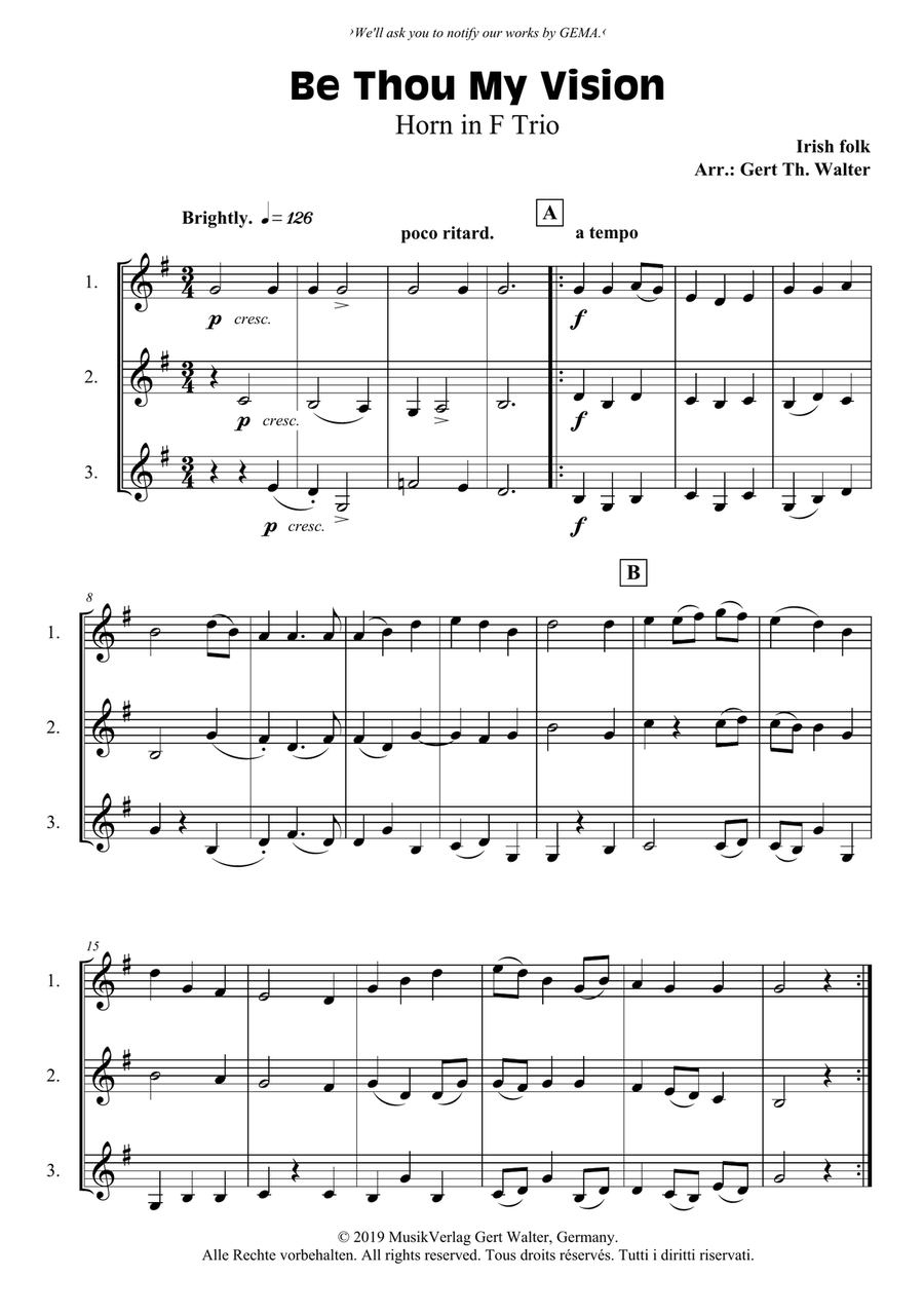 Be Thou My Vision Horn scores gallery preview page 1