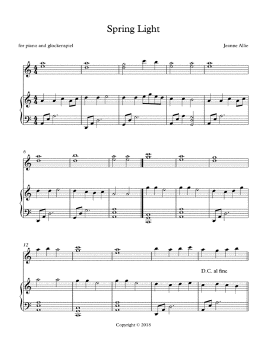 Spring Light I Piano scores gallery preview page 1