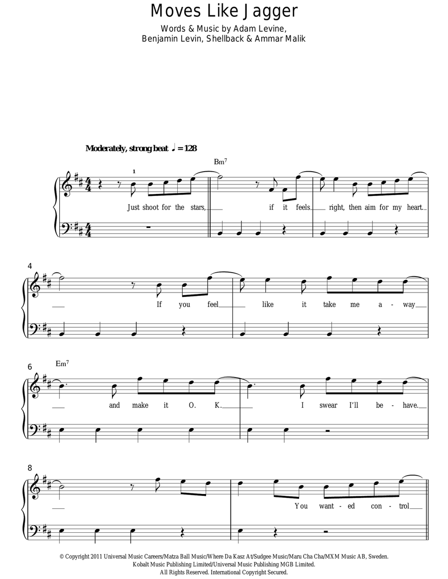 Moves Like Jagger Voice scores gallery preview page 1