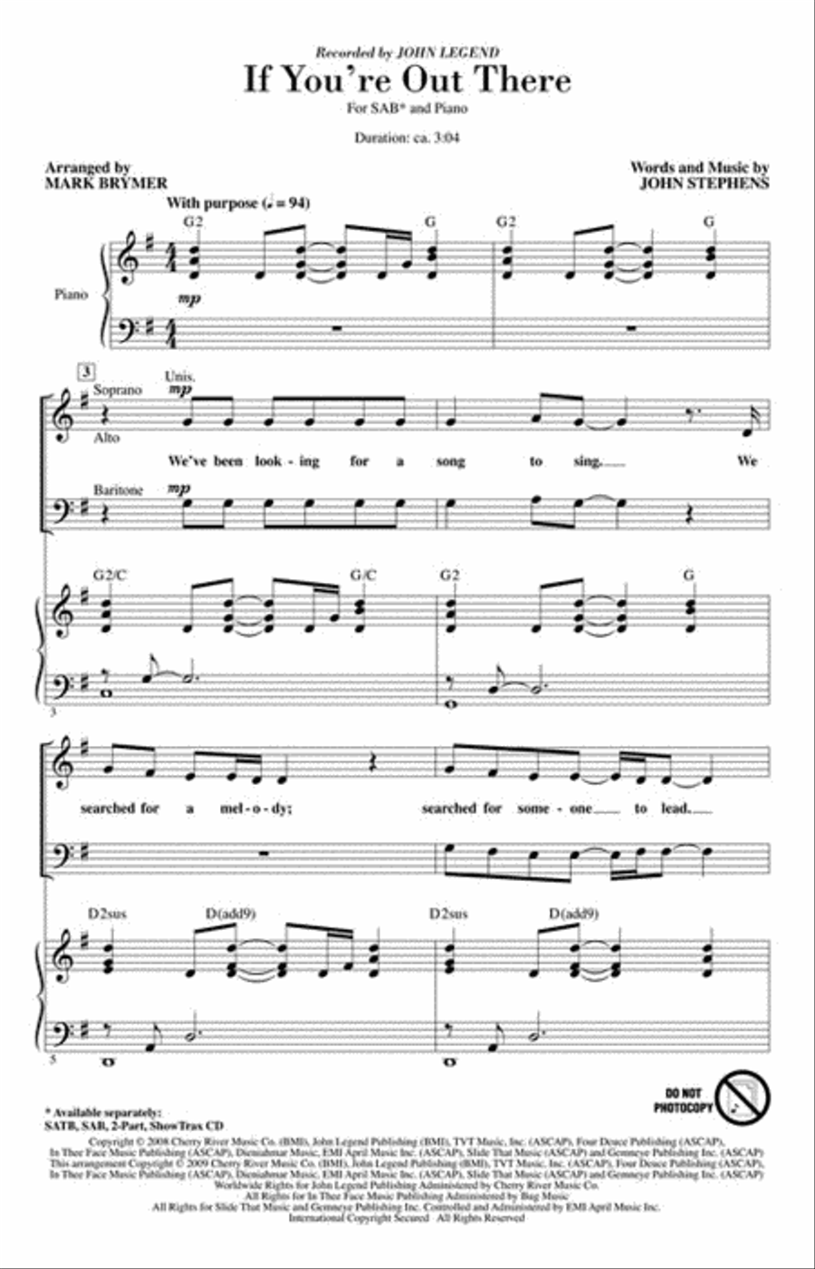 If You're Out There 3-Part scores gallery preview page 2