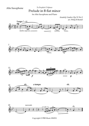 Prelude in B flat minor (Lyadov) - [Alto Saxophone]