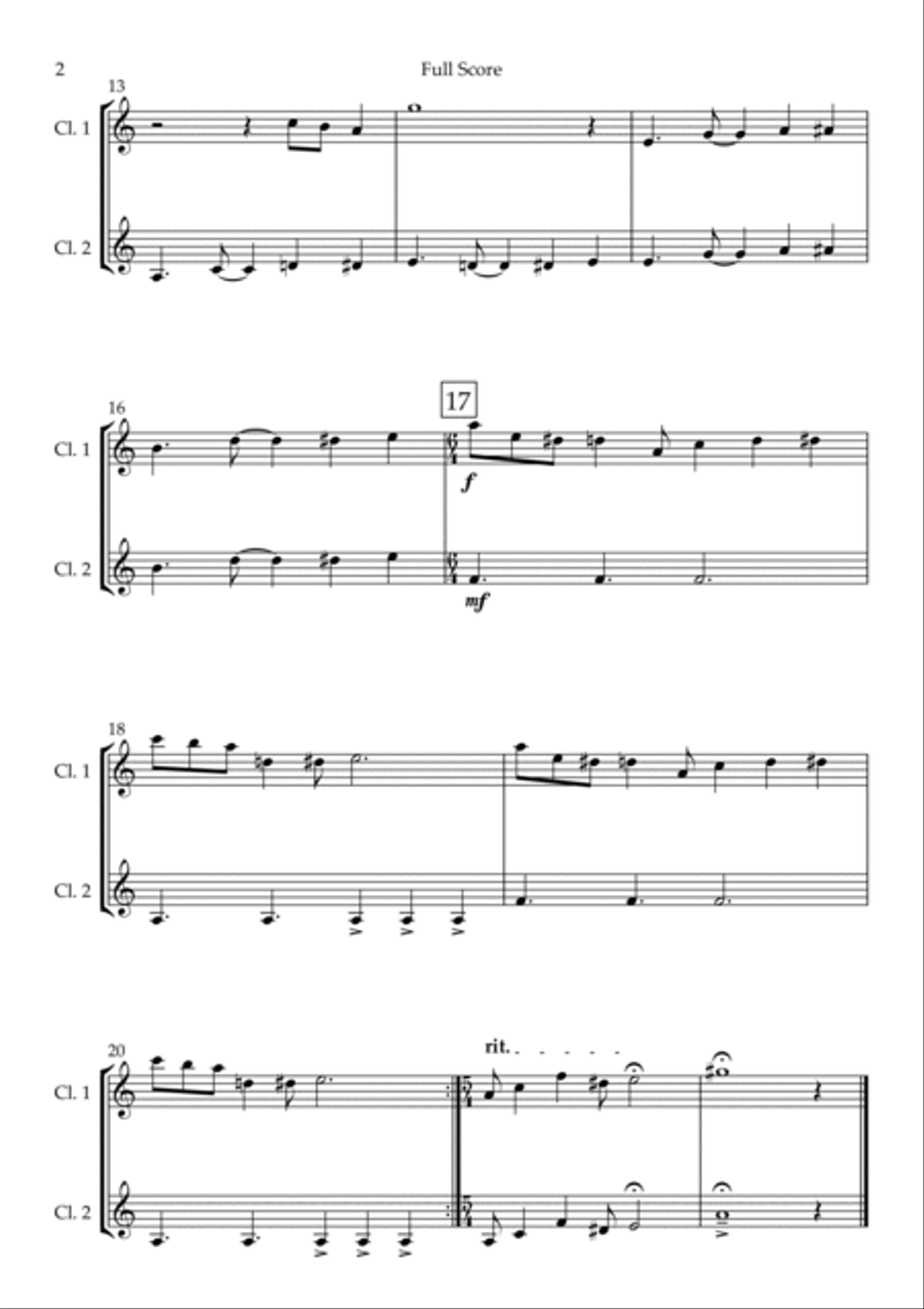 The Incredibles (main Theme) Clarinet Duet scores gallery preview page 2