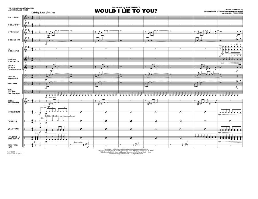 Would I Lie to You? - Full Score Marching Band scores gallery preview page 2