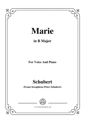 Book cover for Schubert-Marie,in B Major,for Voice&Piano