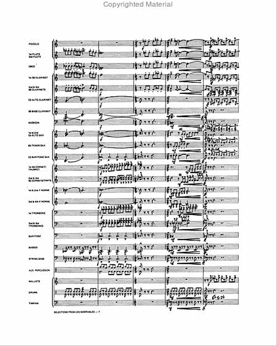 Selections from Les Misérables Concert Band scores gallery preview page 6