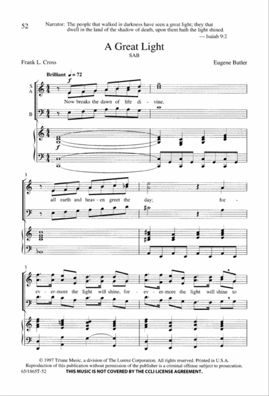 A Great Light A Great Light 3-Part scores gallery preview page 54