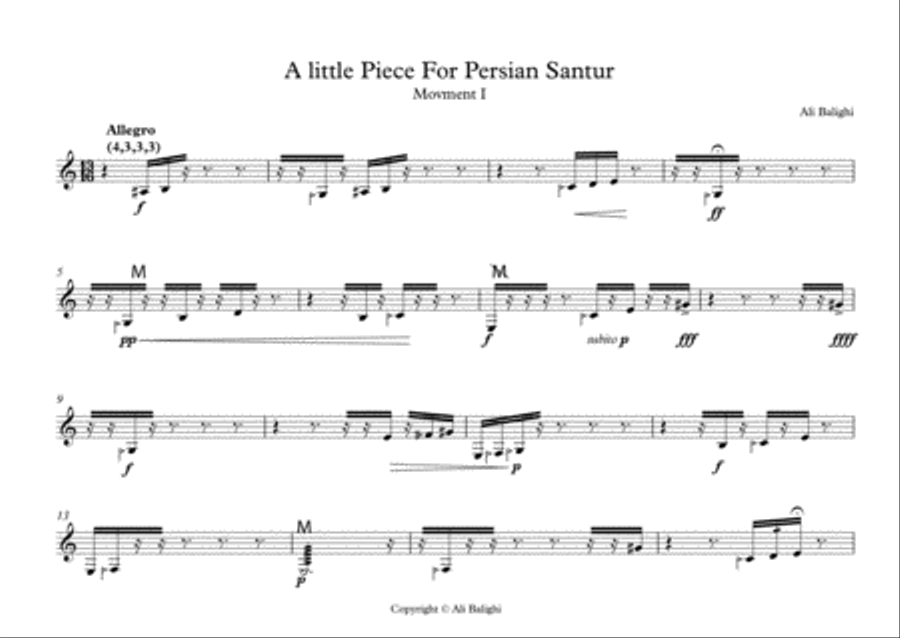 Walking in the darkness (A little piece for persian santur) Dulcimer scores gallery preview page 5