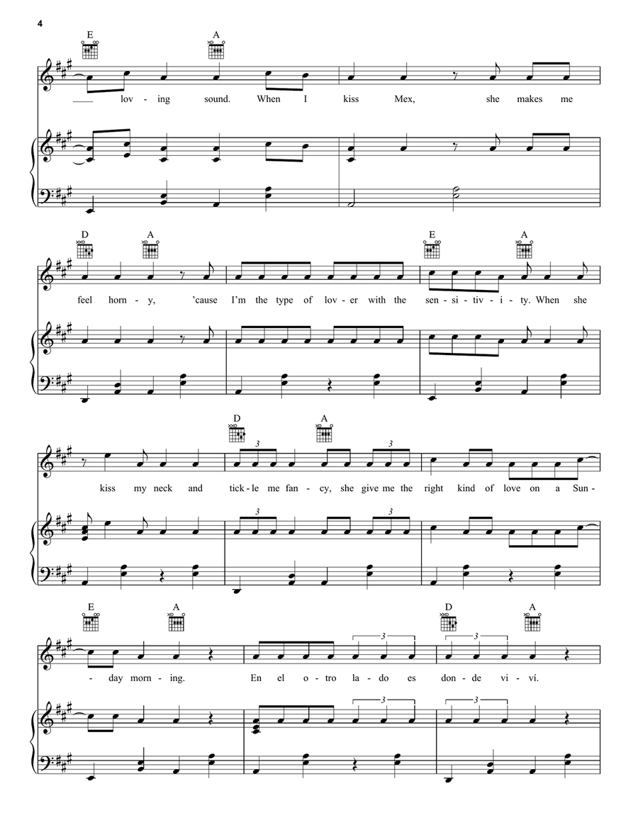 Caress Me Down Caress Me Down Piano, Vocal, Guitar scores gallery preview page 4