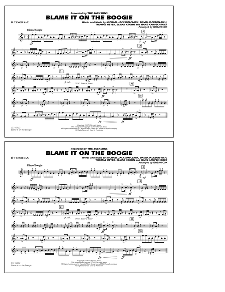 Blame It on the Boogie - Bb Tenor Sax