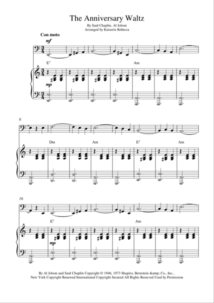 The Anniversary Waltz Bassoon scores gallery preview page 1