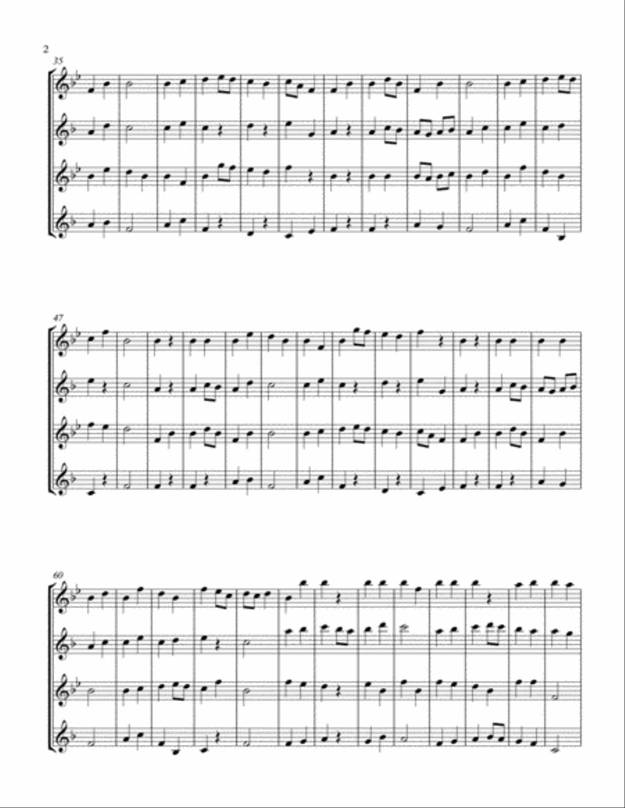Il est né (Sax Quartet SATB) Saxophone Quartet scores gallery preview page 2