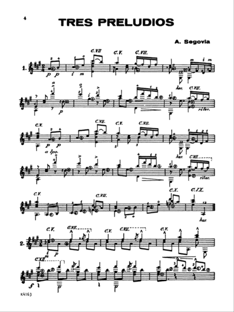 Segovia: Five Short Works for the Guitar Acoustic Guitar scores gallery preview page 1