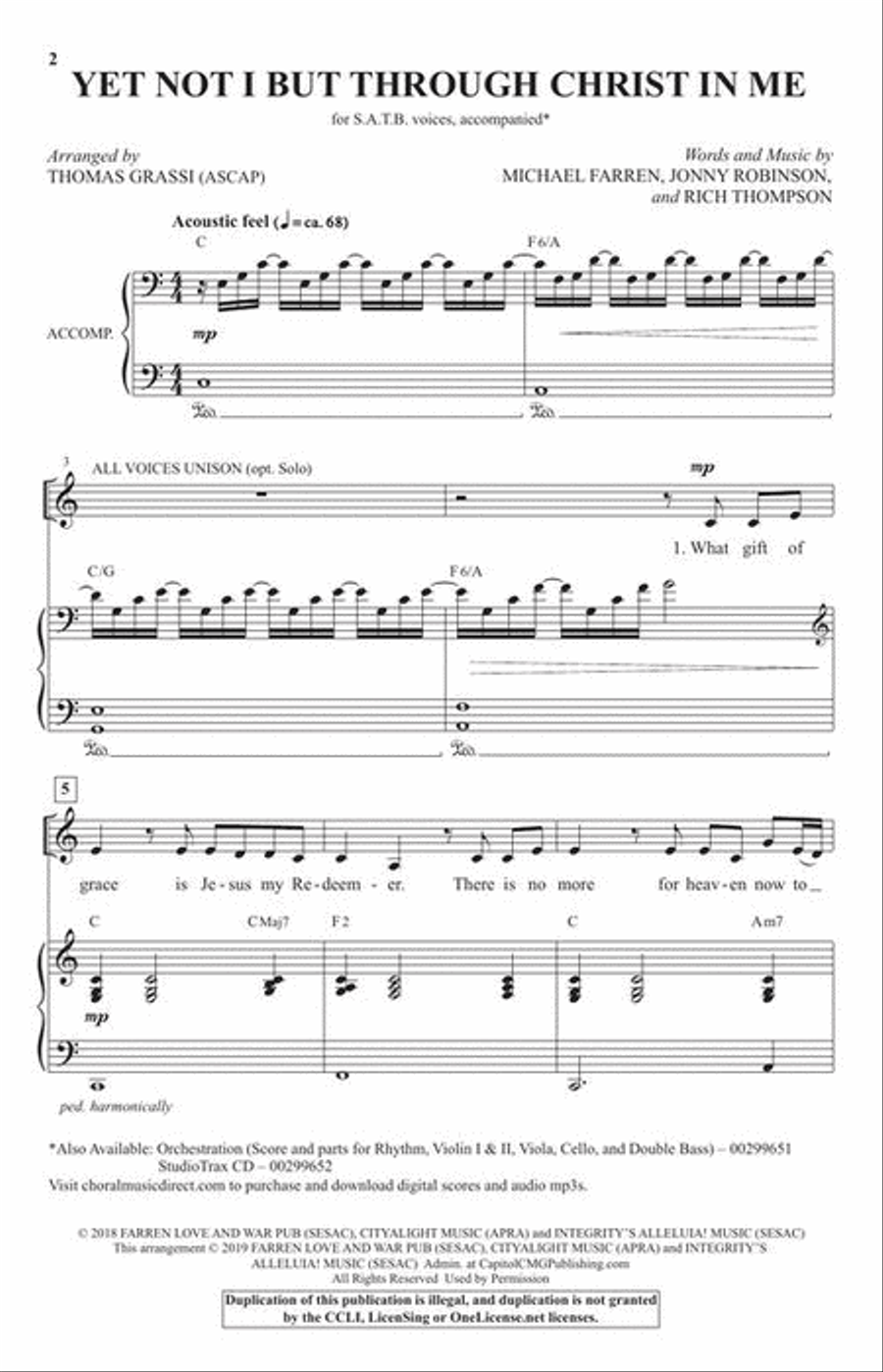 Yet Not I But Through Christ in Me 4-Part scores gallery preview page 3
